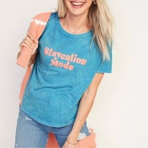 “Staycation Mode” Easy Tee - Size: Large